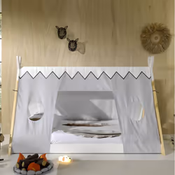 Altobuy - flitt - Lit au Sol 90x200cm Forme Tipi avec Toile - Blanc