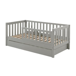 Altobuy - scope - Lit Junior 70x140cm Gris Barrières Verticales + Tiroir