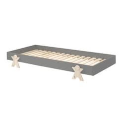 Altobuy - stapel - Lit Empilable 90x200cm Gris Pieds Smiley - Gris