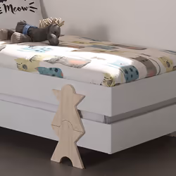 Stapel - Lot de 3 Lits Empilables 90x200cm Blancs Smiley - Blanc