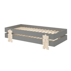 Stapel - Lot de 2 Lits Empilables 90x200cm Gris Puzzle - Gris