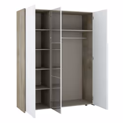 Nino light - Armoire 3 Portes Effet Bois Clair avec Miroir - Marron clair