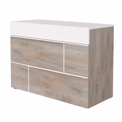 Altobuy - nino light - Commode 3 Tiroirs Blanc et Effet Bois Clair - Marron clair - Vue supplémentaire 4