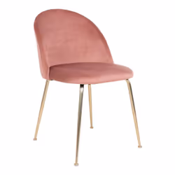 MEYRIN - Lot de 2 Chaises Velours Rose et Pieds Métal Doré - Vue supplémentaire 4