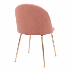 MEYRIN - Lot de 2 Chaises Velours Rose et Pieds Métal Doré - Vue supplémentaire 6