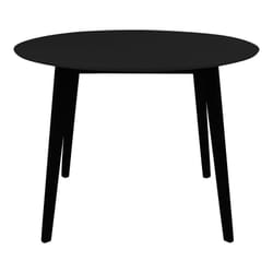Gram - Table Repas Ronde 105cm Noire Piètement Hévéa - Noir