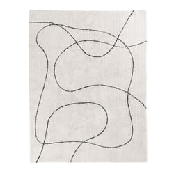 Altobuy - lazza - Tapis 160x230cm 100% Coton Blanc Lignes Noires