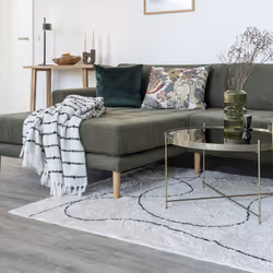 Altobuy - lazza - Tapis 160x230cm 100% Coton Blanc Lignes Noires