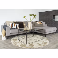 BLOOM - Tapis Doux Rond à Poils Ras Sable Ø160cm