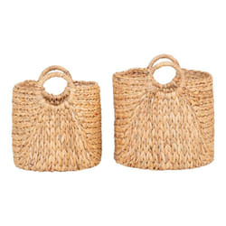 Altobuy - mikail - Lot de 2 Panières Rondes en Jacinthe d'Eau - Marron clair