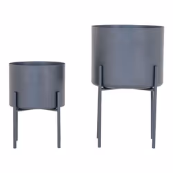 POHYA - Lot de 2 Cache-Pots sur Pieds en Métal Gris