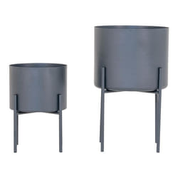 POHYA - Lot de 2 Cache-Pots sur Pieds en Métal Gris
