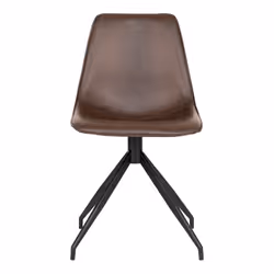Goop - Lot de 6 Chaises Pivotantes Simili Cuir Marron - Marron foncé