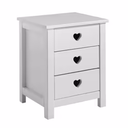 Altobuy 3663738049221, Table de chevet, Blanc, 3 tiroir(s), Panneaux MDF, 450 mm, 400 mm