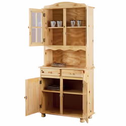 Altobuy - stan - Buffet Vaisselier 4 Portes 2 Tiroirs Bois Massif - Naturel - Vue supplémentaire 5
