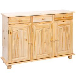 Stan - Buffet 3 Portes 3 Tiroirs Bois Massif - Naturel