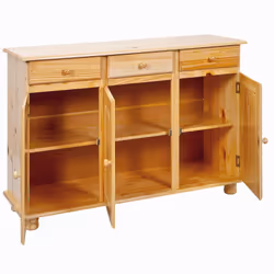 Stan - Buffet 3 Portes 3 Tiroirs Bois Massif - Naturel