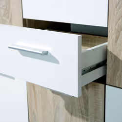 Altobuy - list - Buffet 5 Portes 2 Tiroirs Aspect Bois - Marron clair - Vue supplémentaire 6
