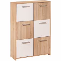 Meuble de Rangement 6 Portes Aspect Bois List. Un meuble moderne composé de 6 portes de 2 coloris différents. Peut avoir plus ...