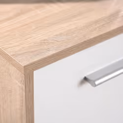 Altobuy - list - Meuble de Rangement 3 Portes 2 Tiroirs Aspect Bois - Marron clair