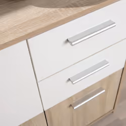 Altobuy - list - Meuble de Rangement 3 Portes 2 Tiroirs Aspect Bois - Marron clair - Vue supplémentaire 4
