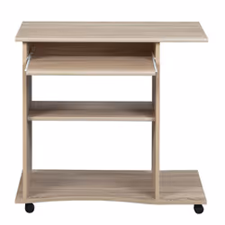 List - Meuble Informatique sur Roulettes Aspect Bois - Marron clair - Vue supplémentaire 5