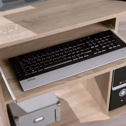 List - Meuble Informatique sur Roulettes Aspect Bois - Marron clair - Vue supplémentaire 7