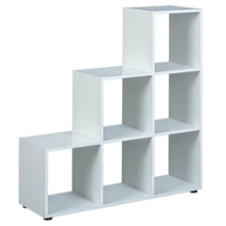Altobuy - teo - Etagère Escalier 6 Compartiments Coloris Blanc - Blanc