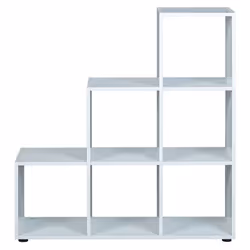 Altobuy - teo - Etagère Escalier 6 Compartiments Coloris Blanc - Blanc