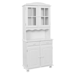 Altobuy - laurie - Buffet Vaisselier 4 Portes 2 Tiroirs Bois Massif Vernis Blanc - Blanc