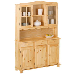 Altobuy - stan - Buffet Vaisselier 5 Portes 3 Tiroirs Bois Massif - Naturel