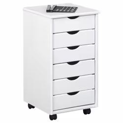 Altobuy - sydney - Caisson 6 Tiroirs Bois Massif Vernis Blanc - Blanc - Vue supplémentaire 4