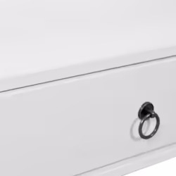 Altobuy - natur - Table Basse Carrée Bois Massif Vernis Blanc et Verre - Blanc - Vue supplémentaire 10