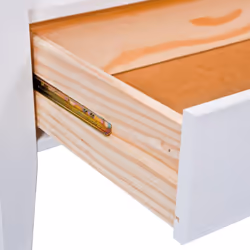 Altobuy - natur - Table Basse Carrée Bois Massif Vernis Blanc et Verre - Blanc - Vue supplémentaire 8