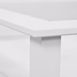 Altobuy - natur - Table Basse Carrée Bois Massif Vernis Blanc et Verre - Blanc - Vue supplémentaire 9