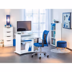 Teo - Meuble Informatique sur Roulettes Coloris Blanc - Blanc