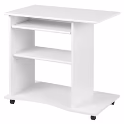Teo - Meuble Informatique sur Roulettes Coloris Blanc - Blanc