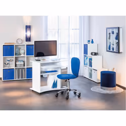 Teo - Meuble Informatique sur Roulettes Coloris Blanc - Blanc - Vue supplémentaire 5