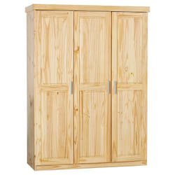 Cali - Armoire 3 Portes Bois Massif Naturel - Naturel