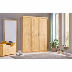 Cali - Armoire 3 Portes Bois Massif Naturel - Naturel