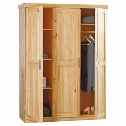 Cali - Armoire 3 Portes Bois Massif Naturel - Naturel