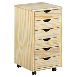 OLIVER - Caisson 6 Tiroirs Bois Massif Naturel