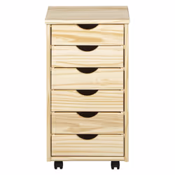 OLIVER - Caisson 6 Tiroirs Bois Massif Naturel