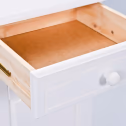 Altobuy - laurie - Meuble 2 Portes 2 Tiroirs Bois Massif Vernis Blanc - Blanc - Vue supplémentaire 4