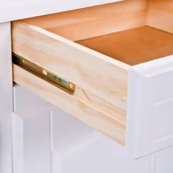 Altobuy - laurie - Meuble 2 Portes 2 Tiroirs Bois Massif Vernis Blanc - Blanc - Vue supplémentaire 5