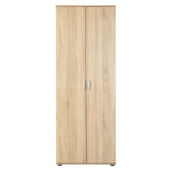 List - Armoire 2 Portes 6 Compartiments Aspect Bois - Marron clair