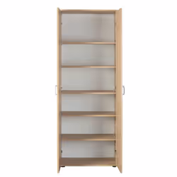 List - Armoire 2 Portes 6 Compartiments Aspect Bois - Marron clair