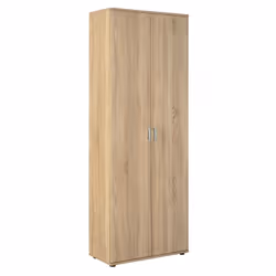 List - Armoire 2 Portes 6 Compartiments Aspect Bois - Marron clair - Vue supplémentaire 5