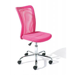 Altobuy - clide - Chaise de Bureau Enfant Tissu Rose et Pieds Chromés - Rose