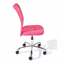 Altobuy - clide - Chaise de Bureau Enfant Tissu Rose et Pieds Chromés - Rose - Vue supplémentaire 3